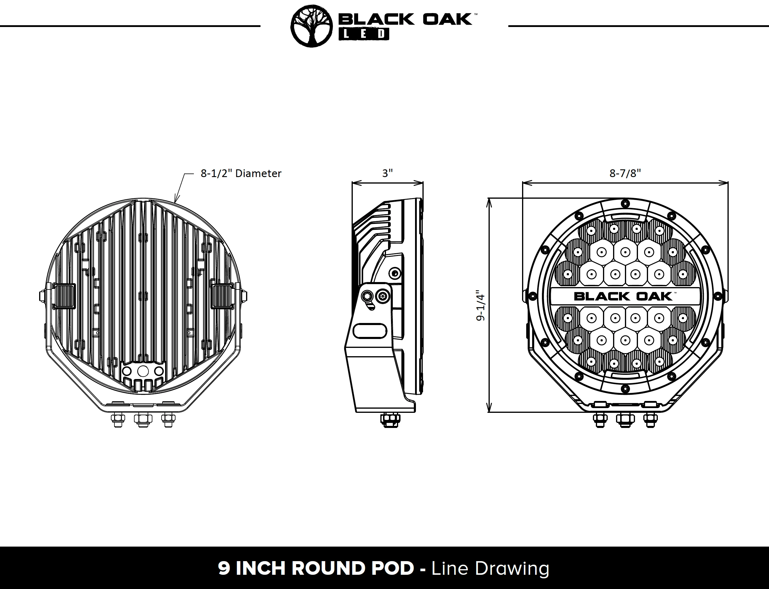 NEW - 9 Inch Round Series LED Pair - With Amber & White Halo (Backlight) - 150W - Image 9