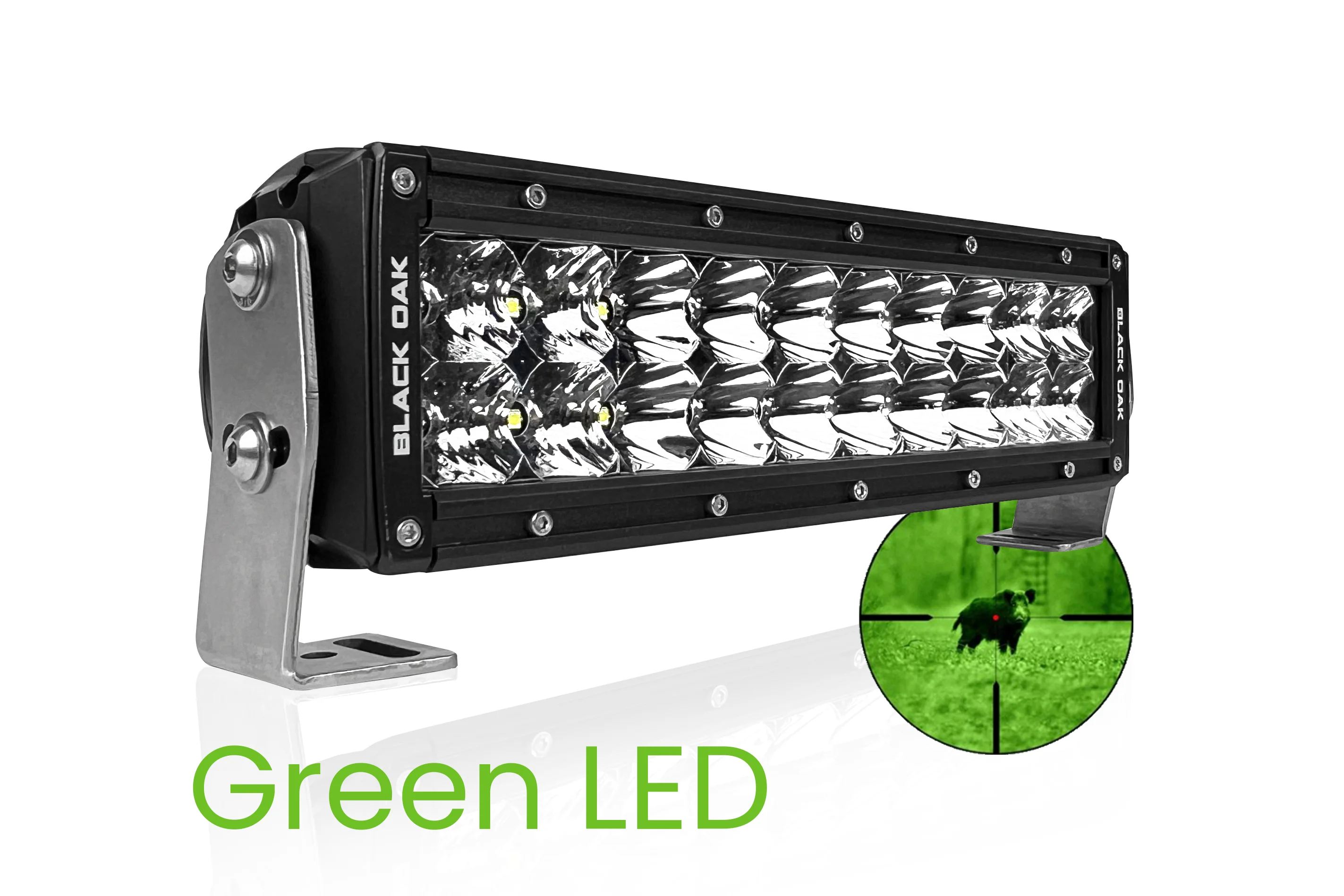 10 Inch Green Hog Hunting LED Light Bar – Double Row | Combo Optics | Pro Series 3.0 (60W) - Image 3