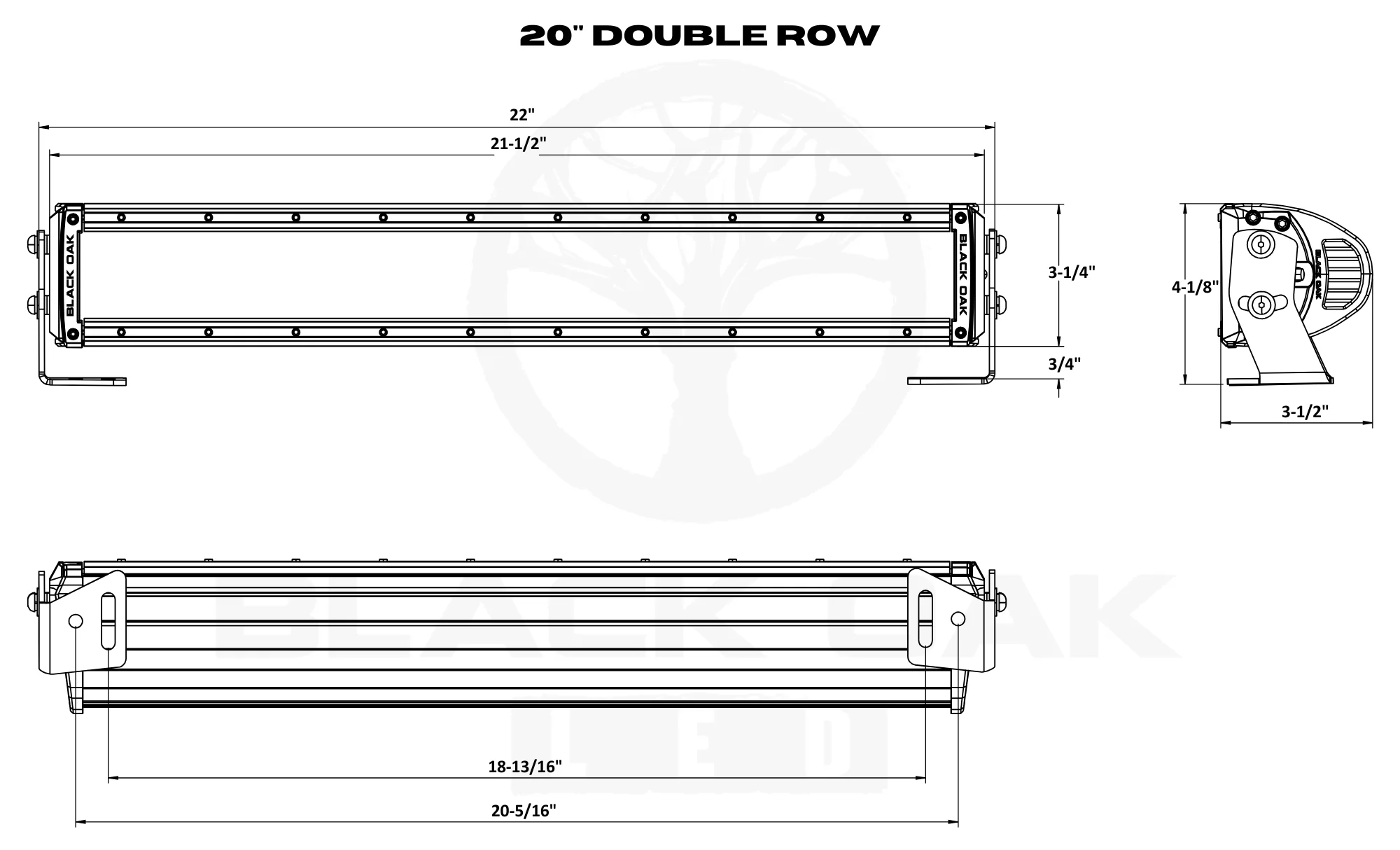 20 Inch 850nm Infrared IR LED Double Row Light Bar - Black Oak LED Pro Series 3.0 - Image 5