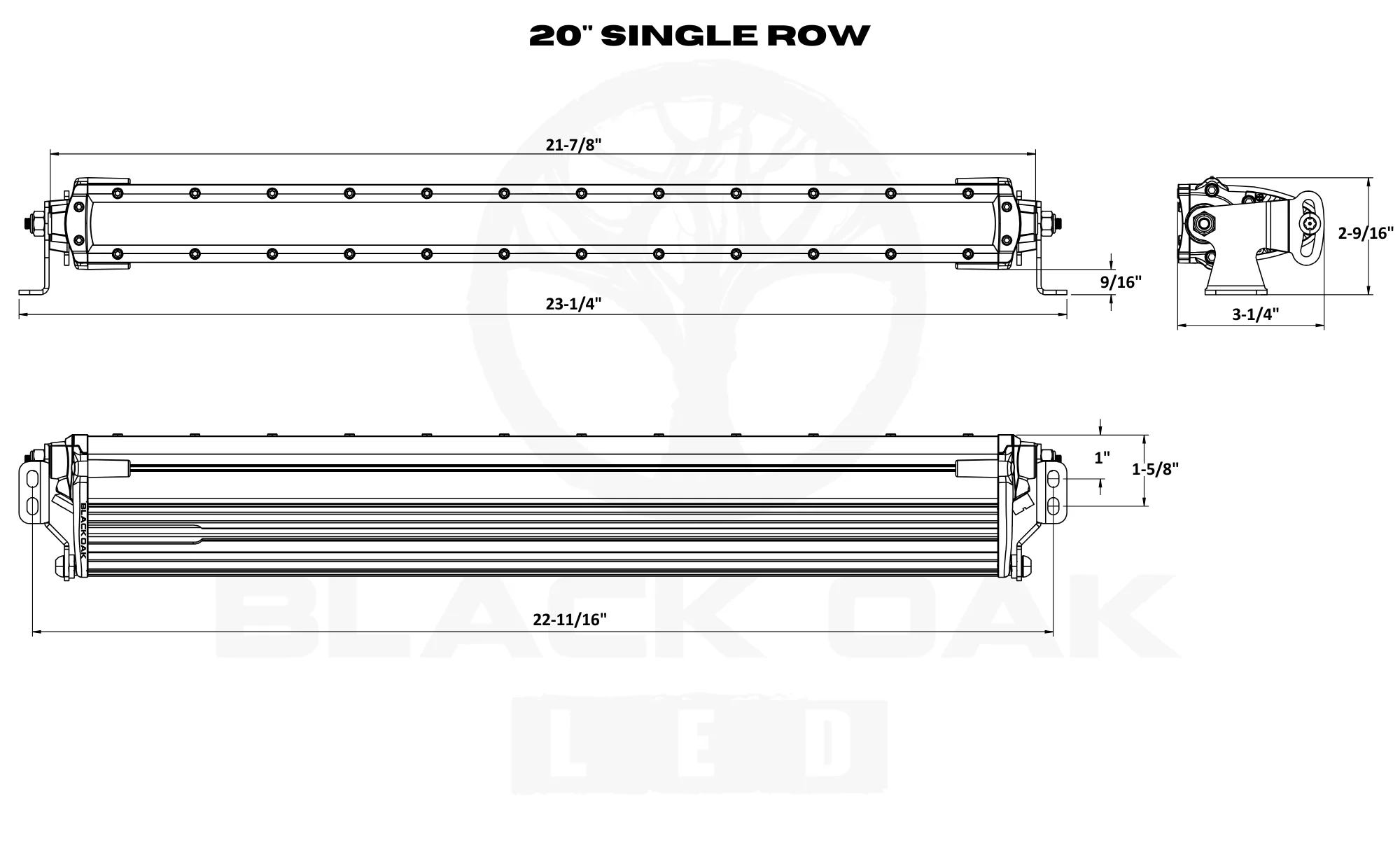 20 Inch LED Light Bar – Single Row | Spot, Flood, or Combo Optics | Pro Series 3.0 (60W / 100W) - Image 9