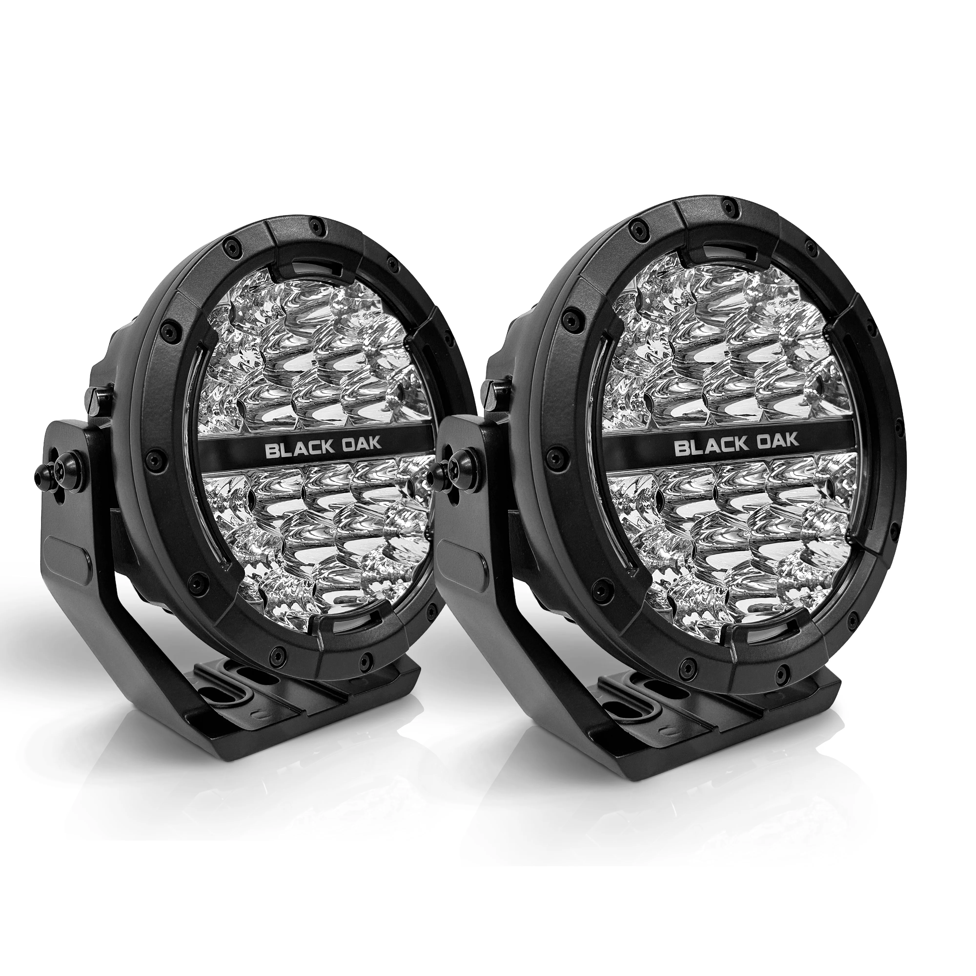 NEW - 7 Inch Round Series LED Pair - With Amber & White Halo - 120W - Image 3